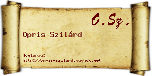 Opris Szilárd névjegykártya